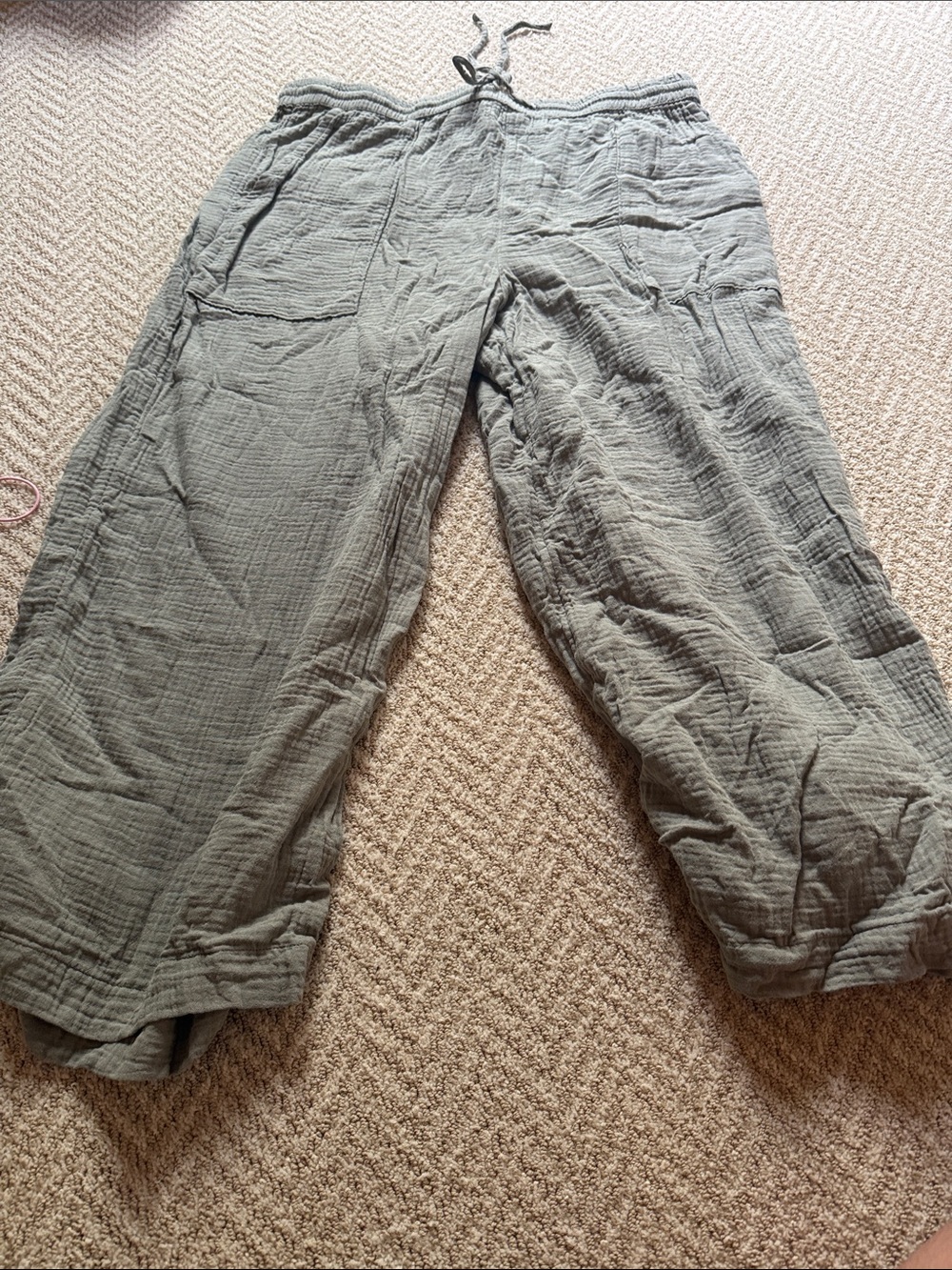 Universal Thread Olive Green Drawstring Gauze Joggers